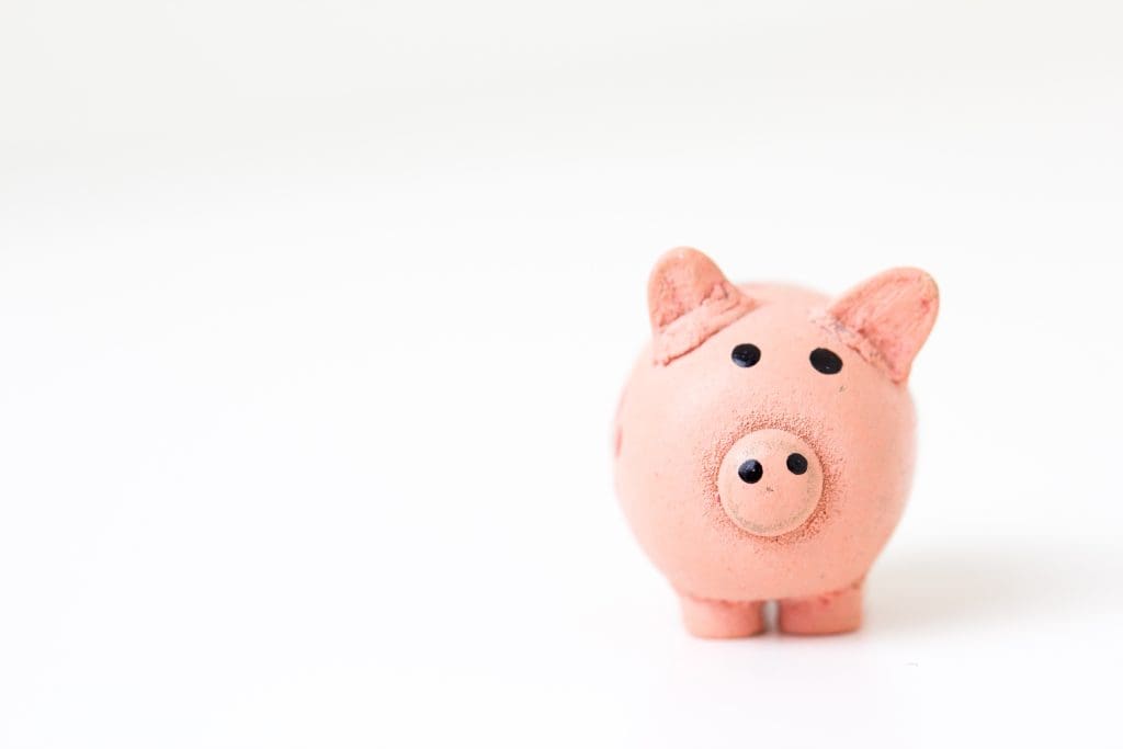 A piggy bank against a white background