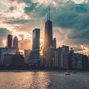 View of the Chicago skyline from Lake Michigan